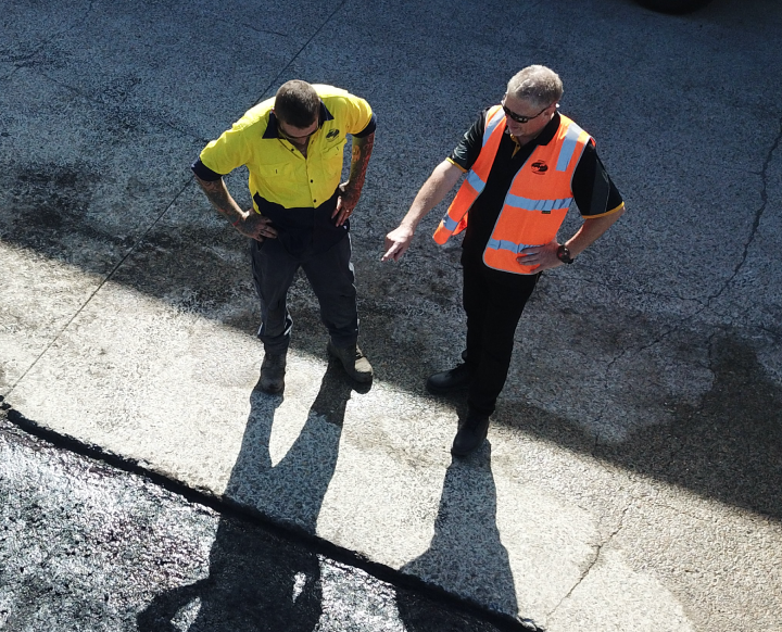 Pothole People Qld team overseeing a job